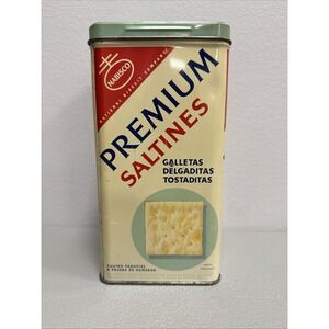 Vintage Nabisco Premium Saltine Thin Crisp Crackers Metal Tin with Lid 1950's